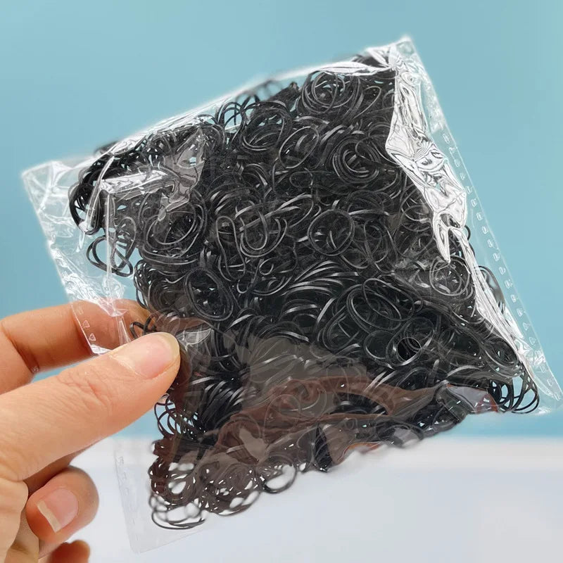 1000Pcs Colorful Disposable Hair Bands Girls Elastic Rubber Band Kids Ponytail Holder Headband Children Hair Accessories