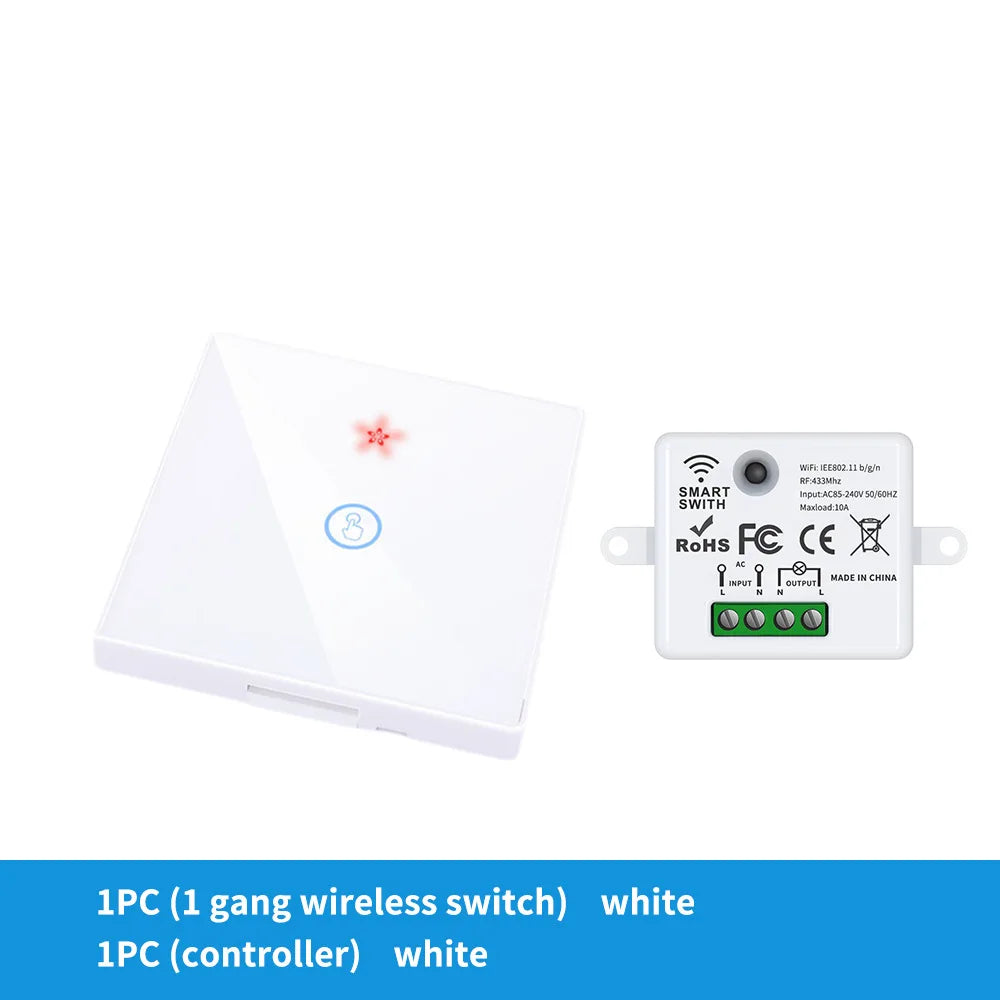 The Tuya smart switch-off device features wireless touch, WiFi, random stickers, APP remote control, Alexa voice control, and ti