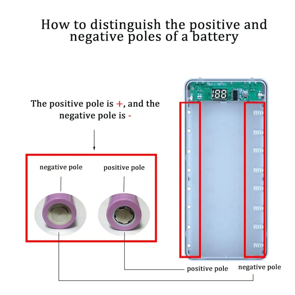 18650 Battery Holder DIY Shell Dual USB Type C Charge Powerbank Case for iPhone Xiaomi 18650 Battery Power Bank Case Storage Box