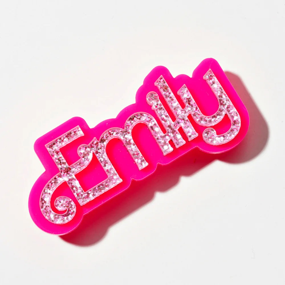 1 PC Personalized Name Shoe Charms | Custom Text Cut-Out Charms | Multi Color Acrylic Clog Accessories