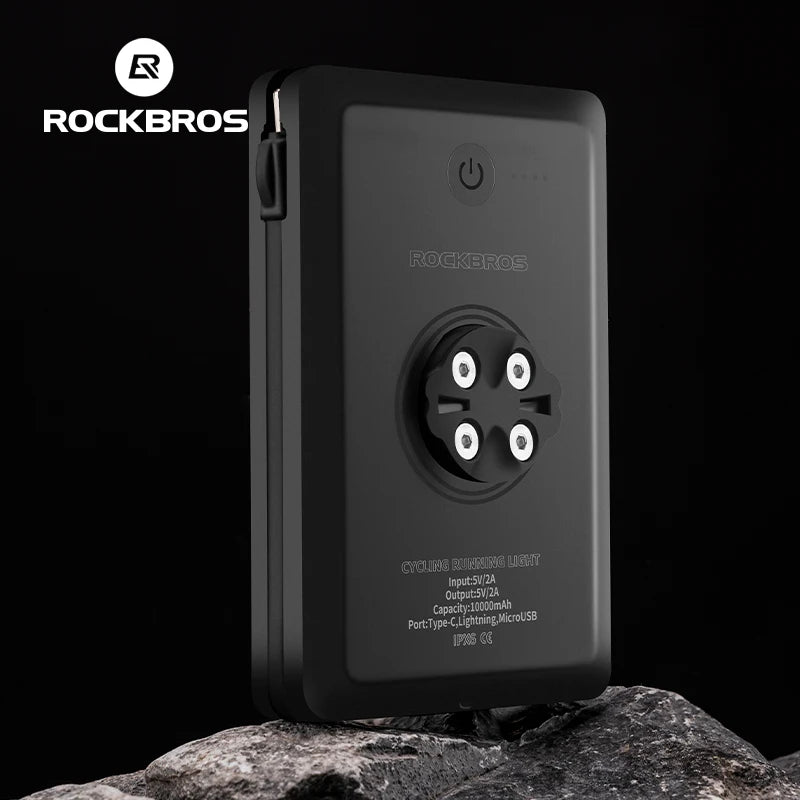 ROCKBROS Bike Powerbank Light 5000mAh 10000mAh Type-C Lightning MicroUSB Cycling Lamp Front Light Handlebar Bicycle Headlights