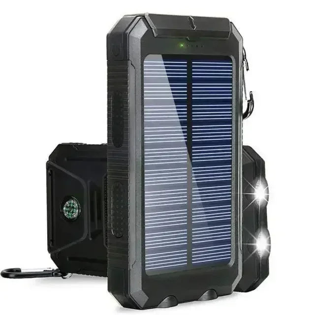 Solar Power Bank Waterproof Large Capacity Powerbank Fast Charging External Battery with SOS for IPhone Samsung Xiaomi