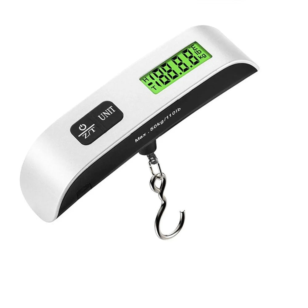 50kg Portable Hanging Scale Electronic Hand Luggage Scale Digital Display Suitcase 110lb Travel Baggage Bag Weighing Tools