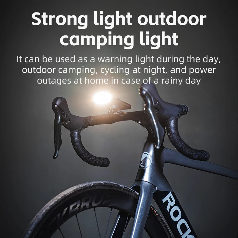 ROCKBROS Bike Powerbank Light 5000mAh 10000mAh Type-C Lightning MicroUSB Cycling Lamp Front Light Handlebar Bicycle Headlights
