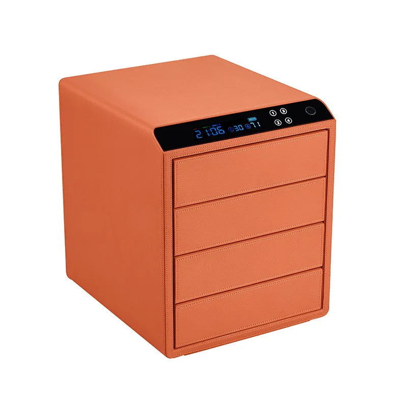 Smart Popular Jewelry Box Leather Storage Safe Box Cabinet Money Deposit Box for Earring Bracelet Necklace Ring Watch