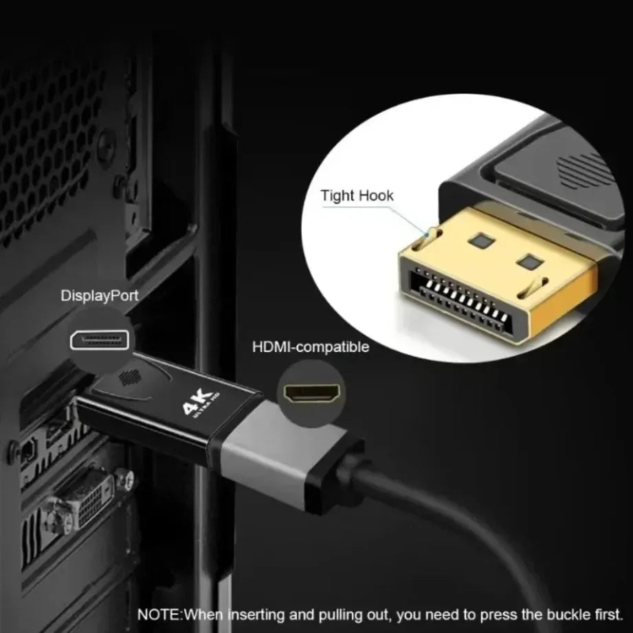 4K/1080P DP DisplayPort to HDMI-compatible Adapter Converter DP Male to Female HDMI-Compatible Adapter for Laptop PC Projector