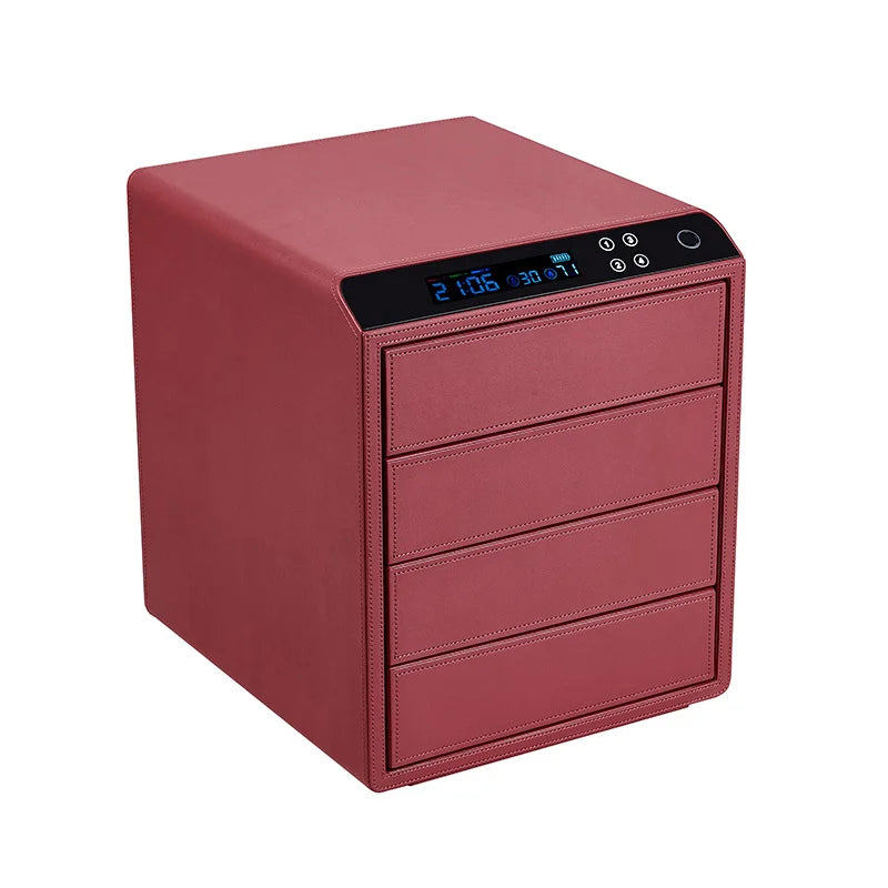 Smart Popular Jewelry Box Leather Storage Safe Box Cabinet Money Deposit Box for Earring Bracelet Necklace Ring Watch