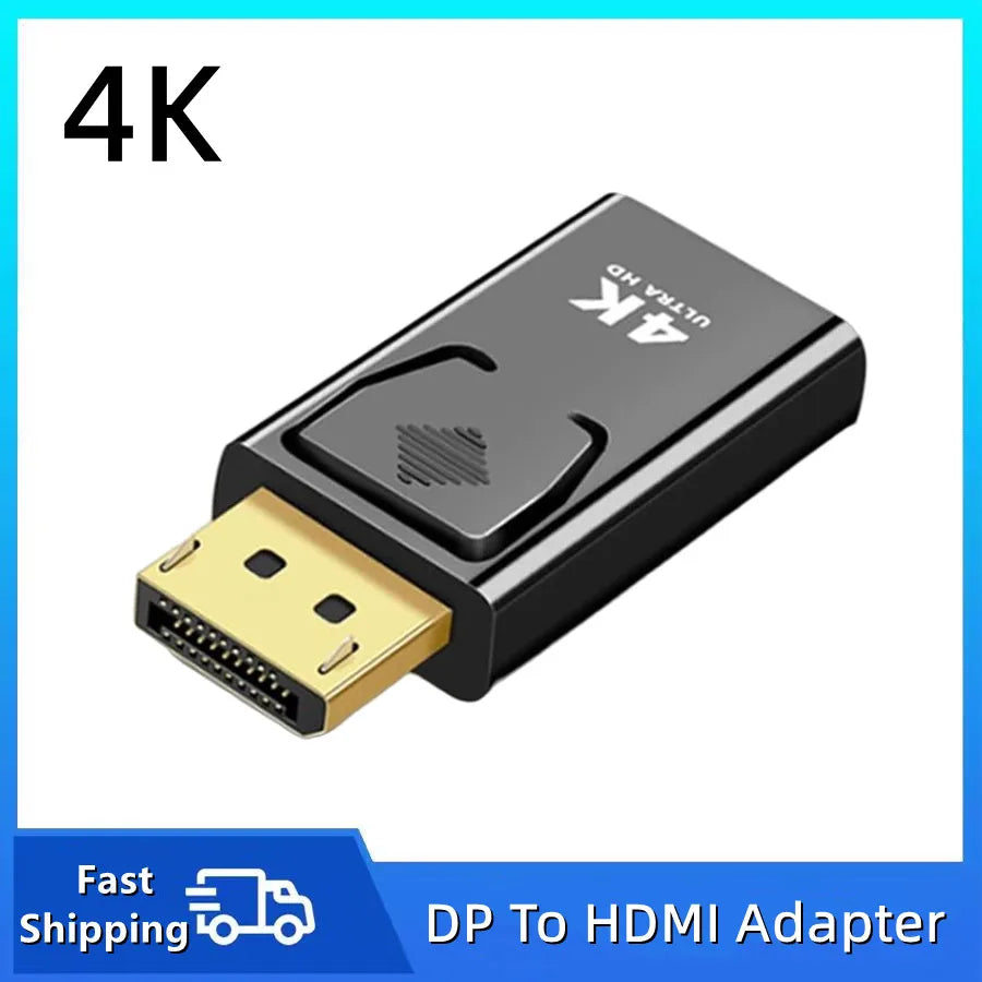 4K/1080P DP DisplayPort to HDMI-compatible Adapter Converter DP Male to Female HDMI-Compatible Adapter for Laptop PC Projector