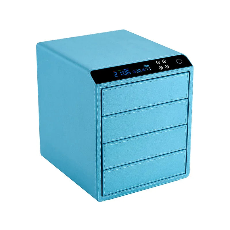 Smart Popular Jewelry Box Leather Storage Safe Box Cabinet Money Deposit Box for Earring Bracelet Necklace Ring Watch
