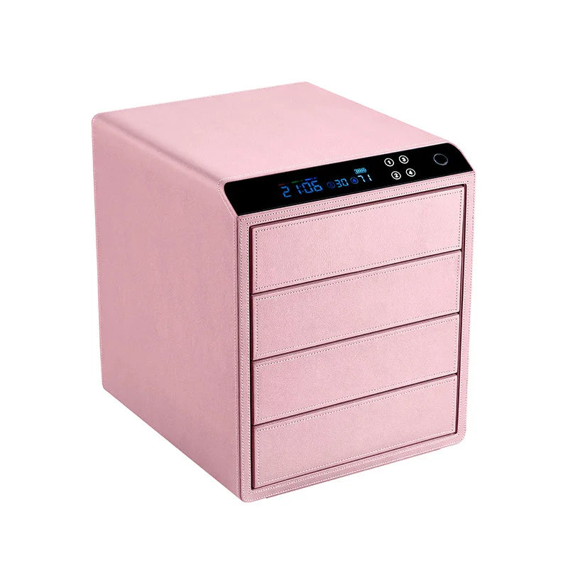 Smart Popular Jewelry Box Leather Storage Safe Box Cabinet Money Deposit Box for Earring Bracelet Necklace Ring Watch