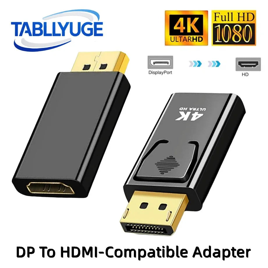 4K/1080P DP DisplayPort to HDMI-compatible Adapter Converter DP Male to Female HDMI-Compatible Adapter for Laptop PC Projector