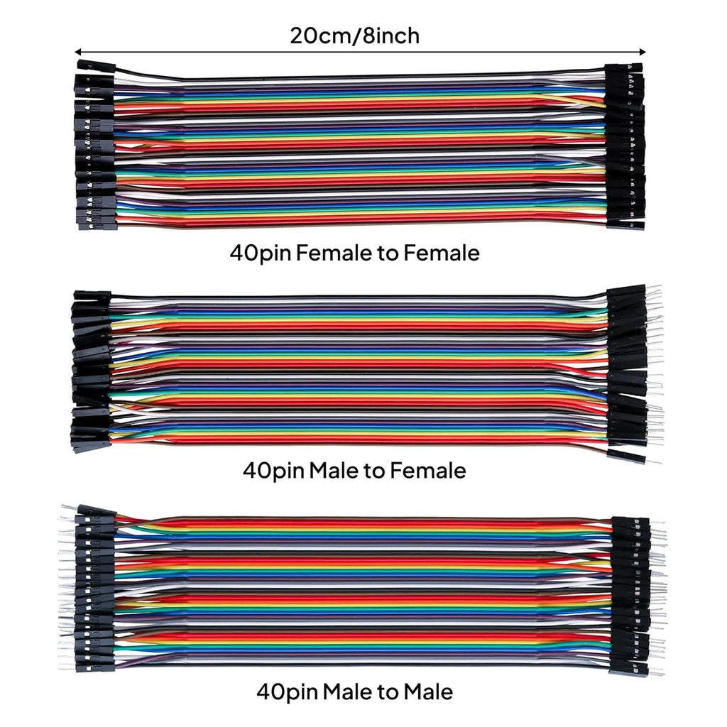 Dupont Line 20CM 40Pin Male to Male + Male to Female and Female to Female Jumper Wire Dupont Cable for Arduino DIY KIT