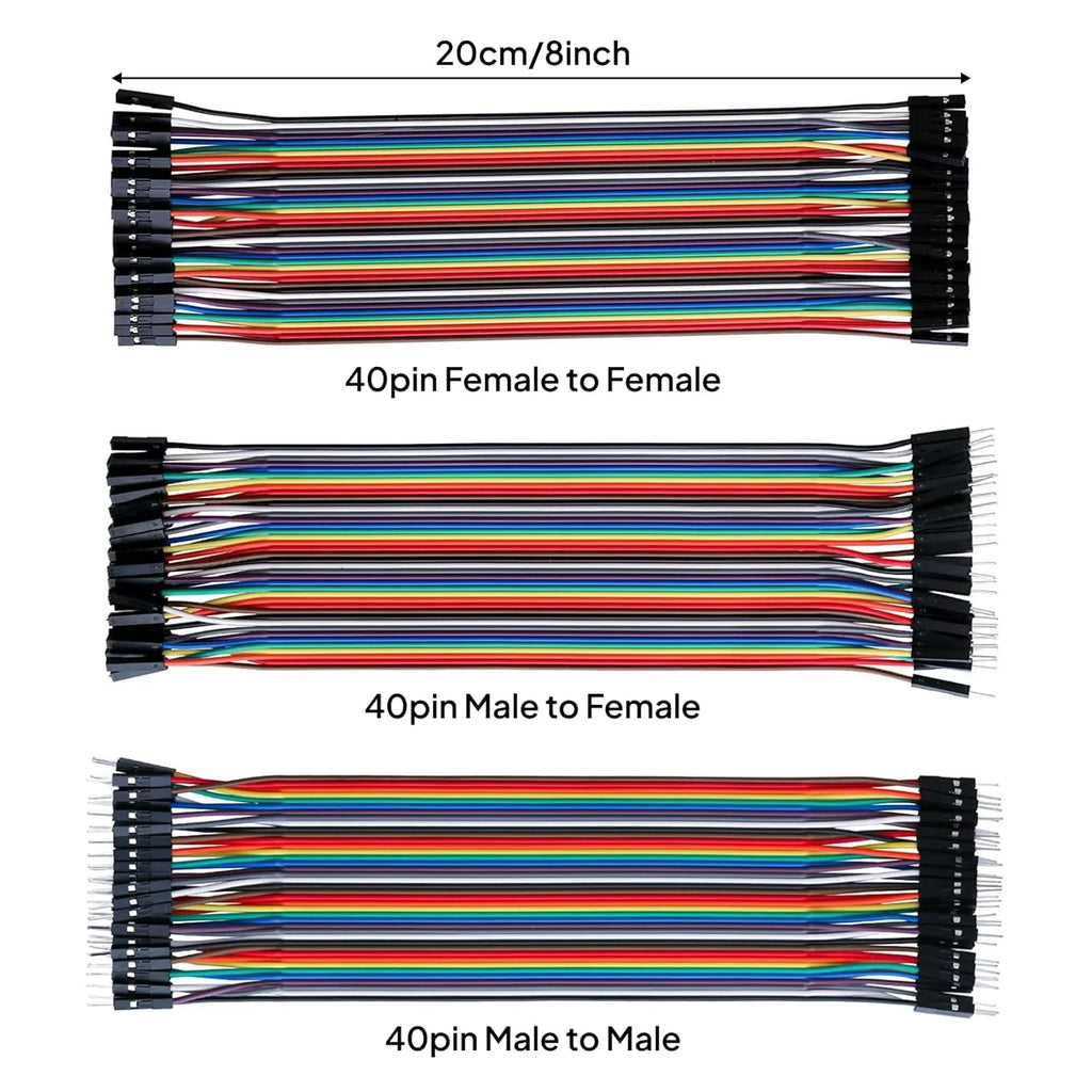 Dupont Line 20CM 40Pin Male to Male + Male to Female and Female to Female Jumper Wire Dupont Cable for Arduino DIY KIT