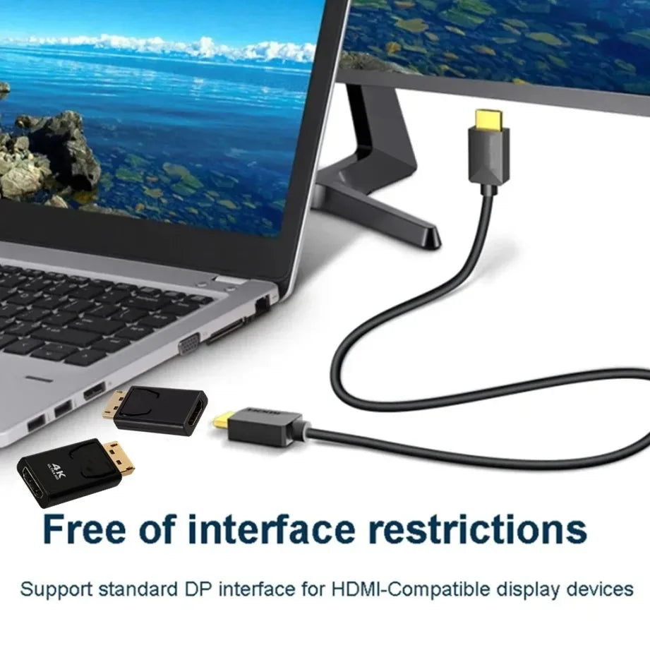 4K/1080P DP DisplayPort to HDMI-compatible Adapter Converter DP Male to Female HDMI-Compatible Adapter for Laptop PC Projector
