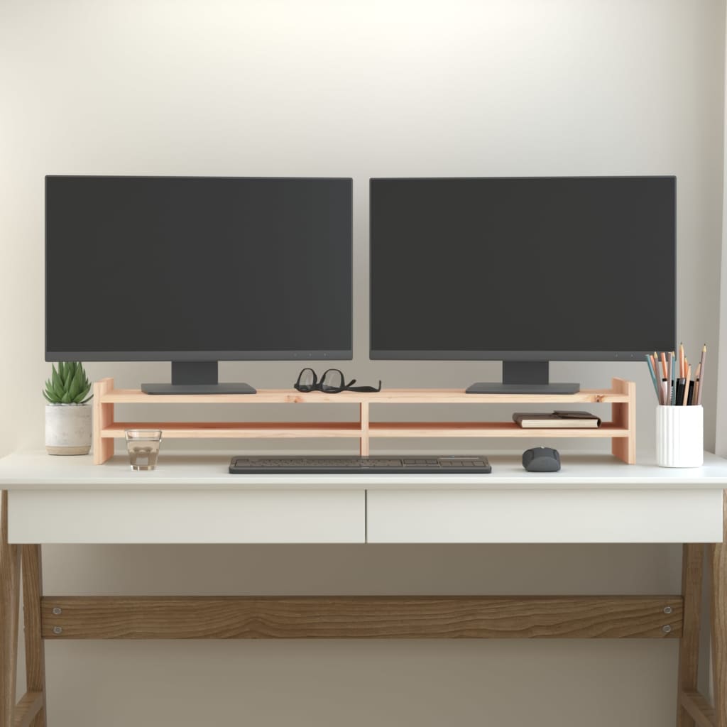 NNEVL Monitor Stand 100x27x15 cm Solid Wood Pine