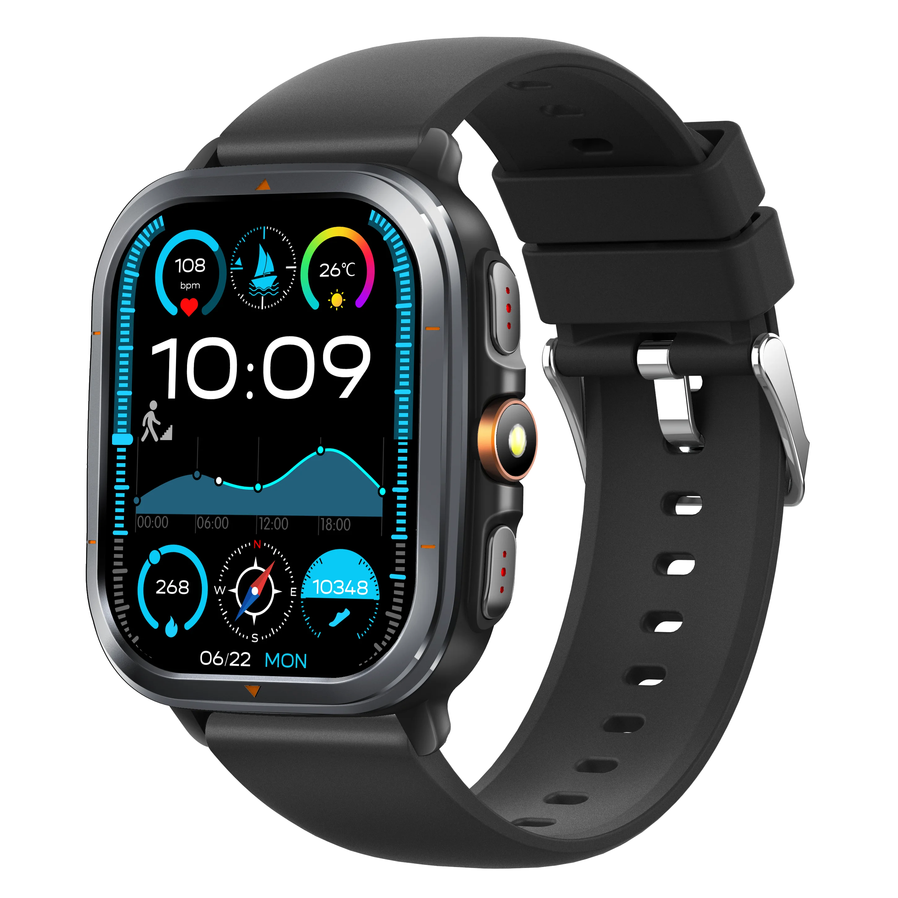 2025 New Military Smart Watches Bulit-in GPS Offline Maps Compass Altimeter Barometric 3ATM Waterproof Sports Smartwatches Men