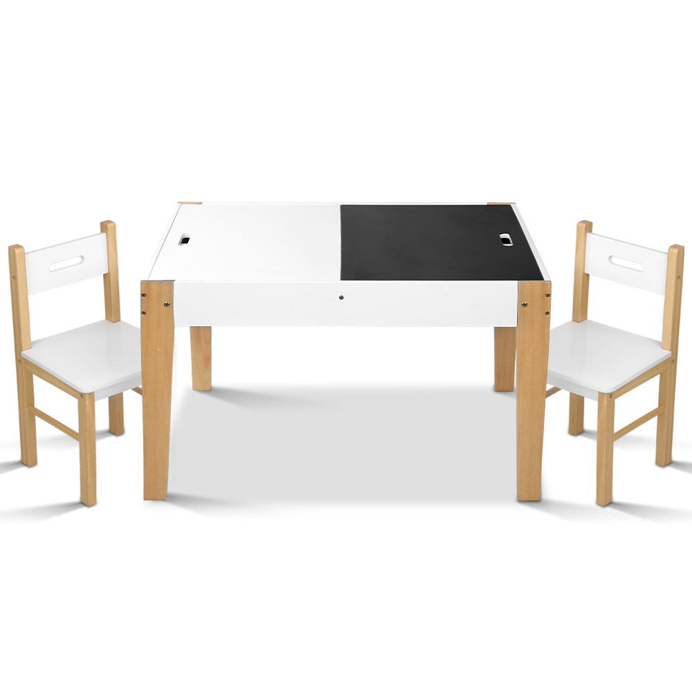 NNEDSZ  Kids Table and Chair Set Activity Chalkboard Toys Storage Desk Drawing