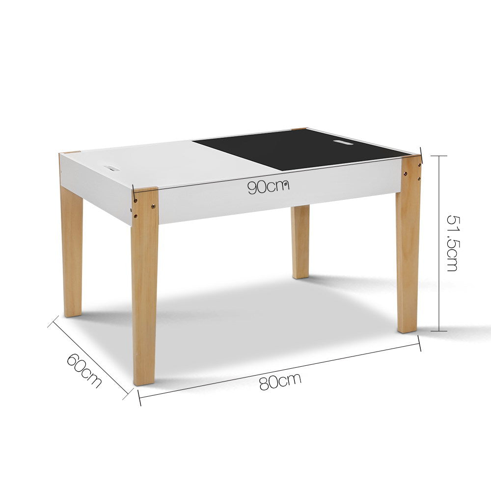 NNEDSZ  Kids Table and Chair Set Activity Chalkboard Toys Storage Desk Drawing