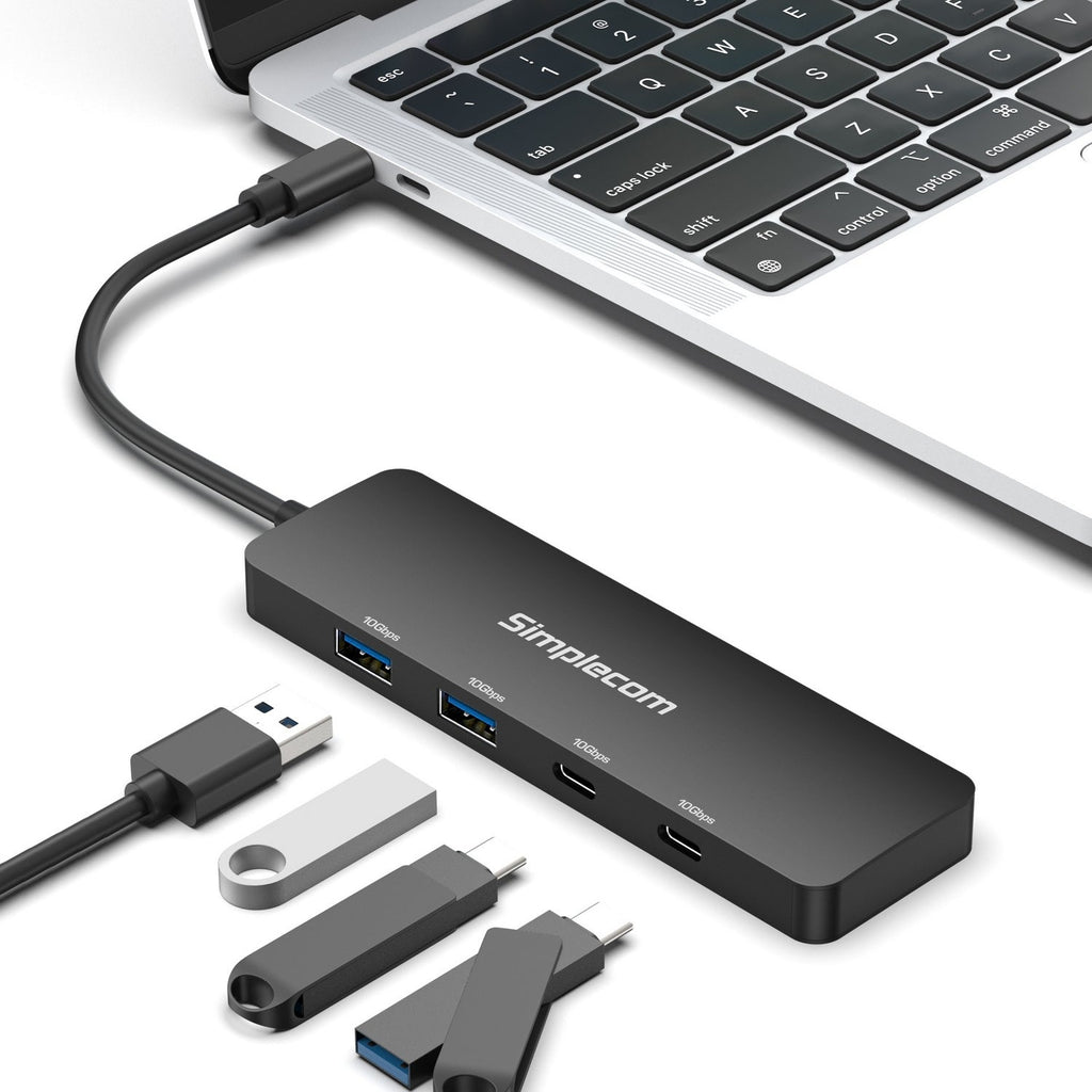 NNEDSZ Simplecom CH392 USB 3.2 Gen2 USB-C 4-Port 10Gbps Hub (2x USB-A and 2x USB-C)