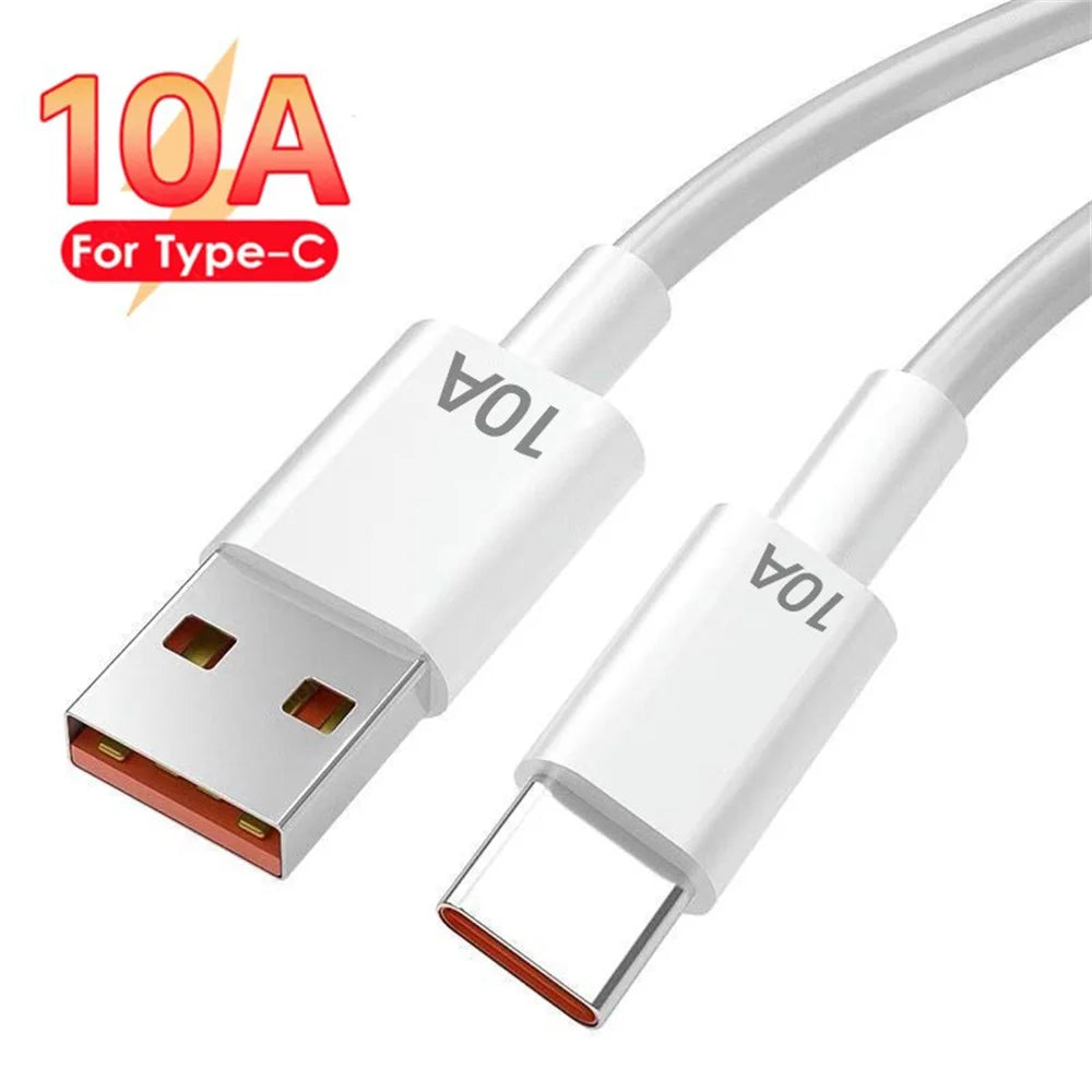 Universal 120W USB Type C Cable 10A Super Fast Charging Cable 1M/1.5M/2M For Xiaomi Smasung S24 S23 Huawei P70 Honor Data Cord