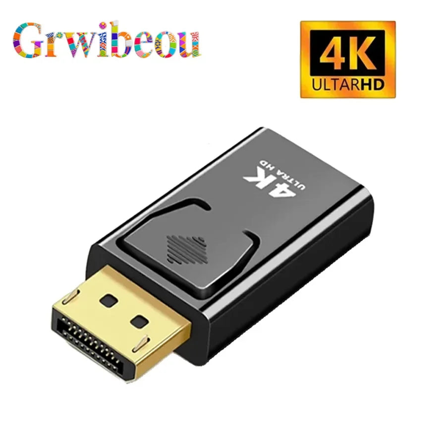 4K DisplayPort to HDMI-compatible  Adapter Cable 1080P DP to HDMI-compatible Video Audio Converter For PC TV Laptop Projector