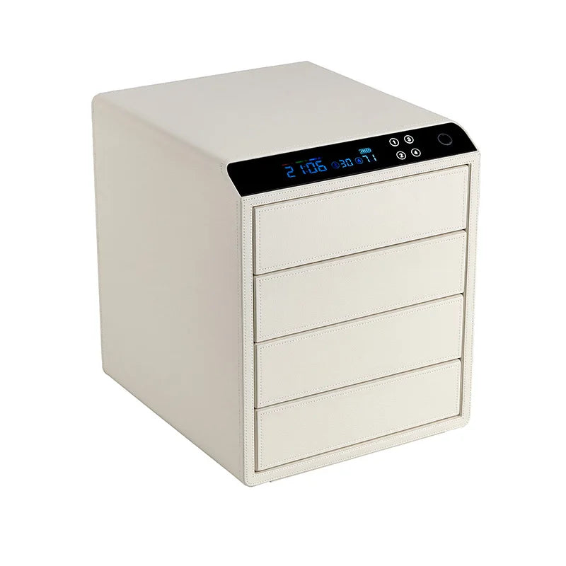 Smart Popular Jewelry Box Leather Storage Safe Box Cabinet Money Deposit Box for Earring Bracelet Necklace Ring Watch