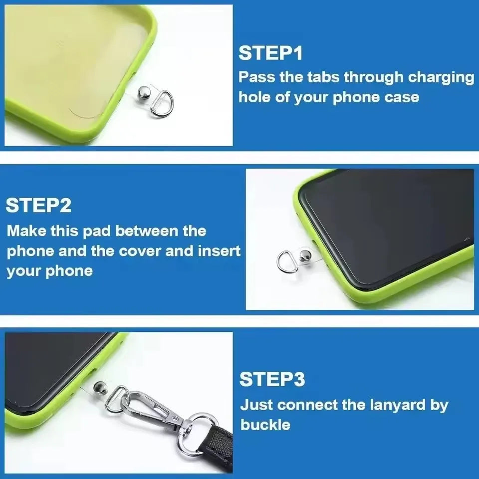 Universal Transparent Detachable Phone Lanyard Clips Card Wrist Cord Straps Patchs for Samsung Iphone Huawei Xiaomi Accessories