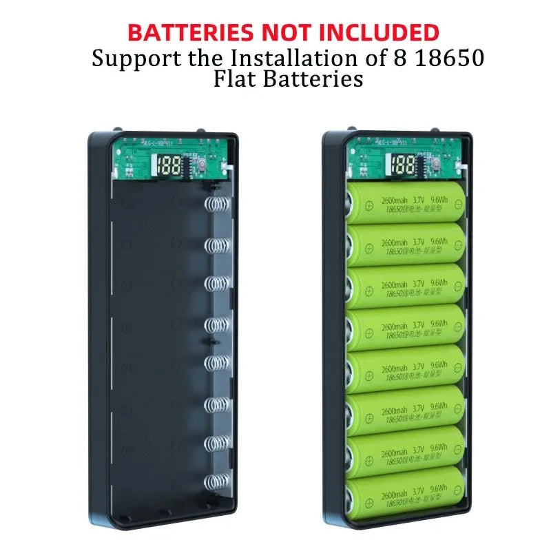 18650 Battery Holder DIY Shell Dual USB Type C Charge Powerbank Case for iPhone Xiaomi 18650 Battery Power Bank Case Storage Box