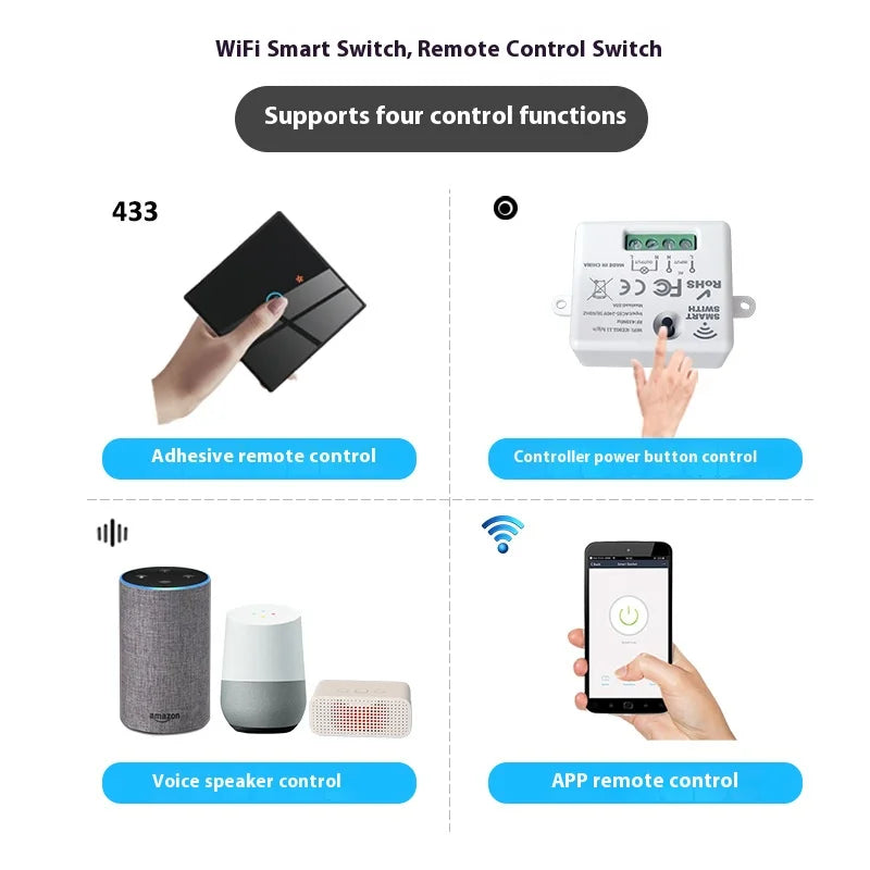 The Tuya smart switch-off device features wireless touch, WiFi, random stickers, APP remote control, Alexa voice control, and ti
