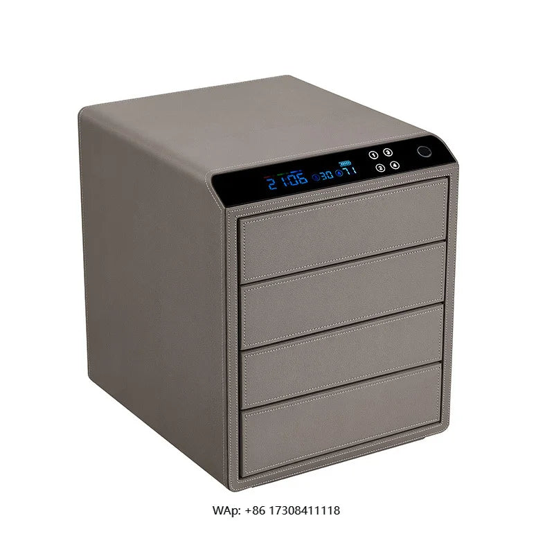 Smart Popular Jewelry Box Leather Storage Safe Box Cabinet Money Deposit Box for Earring Bracelet Necklace Ring Watch